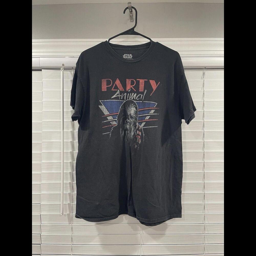 Star Wars Chewbacca Party Animal Graphic T Shirt Black Sz L Fifth Sun